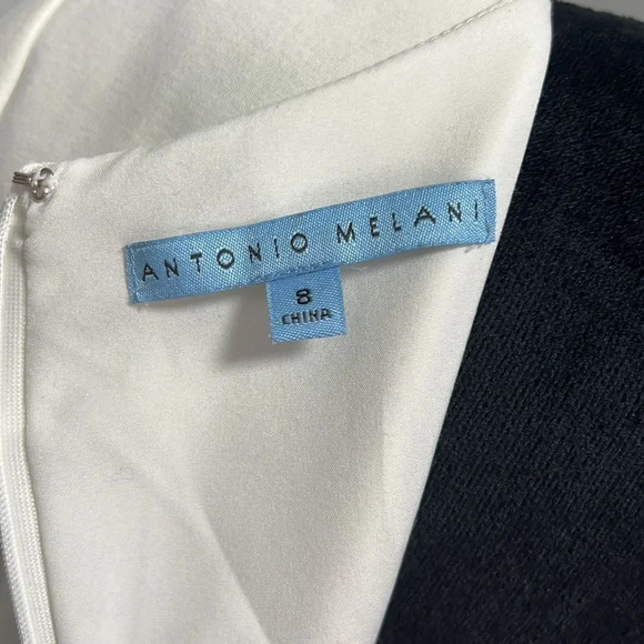 ANTONIO MELANI Women’s quarter length sleeves knee length WHITE DRESS size 8 - Picture 4 of 6